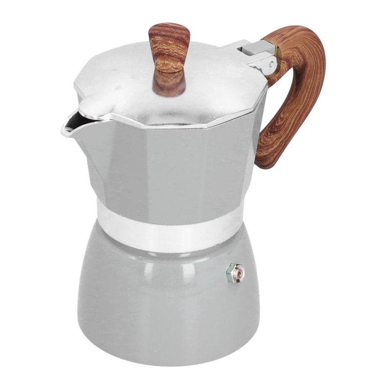 150ML Practical Aluminum Coffee Maker Octagonal Moka Coffee Pot for Home Office Kitchen ApplianceSilver - Image 4