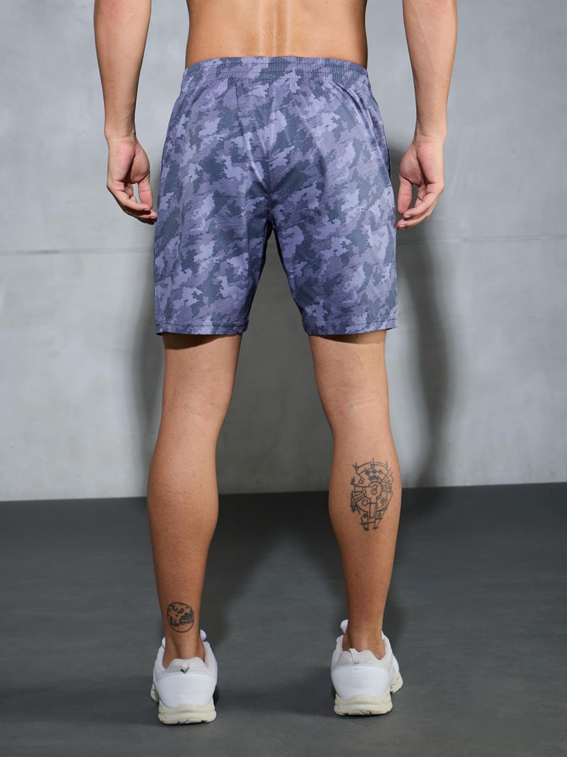 TECHNOSPORT Men's Polyester Slim Fit Shorts for Running, Sports & Gym Workout - (MSP829CCO_Carbon Camo_M) - Image 2