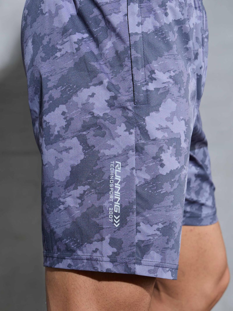 TECHNOSPORT Men's Polyester Slim Fit Shorts for Running, Sports & Gym Workout - (MSP829CCO_Carbon Camo_M) - Image 4
