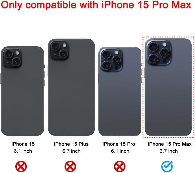 Perzework مجموعة عدسة كاميرا خلفية زجاجية بديلة 2 قطعة لجهاز آيفون 15 برو ماكس مع مجموعة أدوات الإصلاح - Image 2