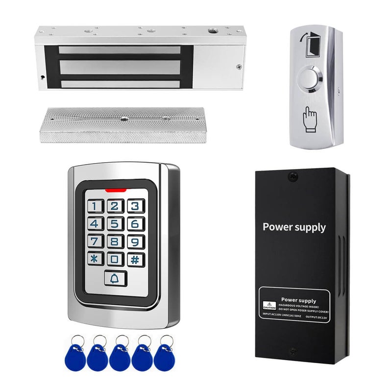 YUHANUS Door Access Control System 1200lb Electric Magnetic Door Lock Kit Waterproof Keypad ID Card Smartphone Tuya App Remote Control - Image 1
