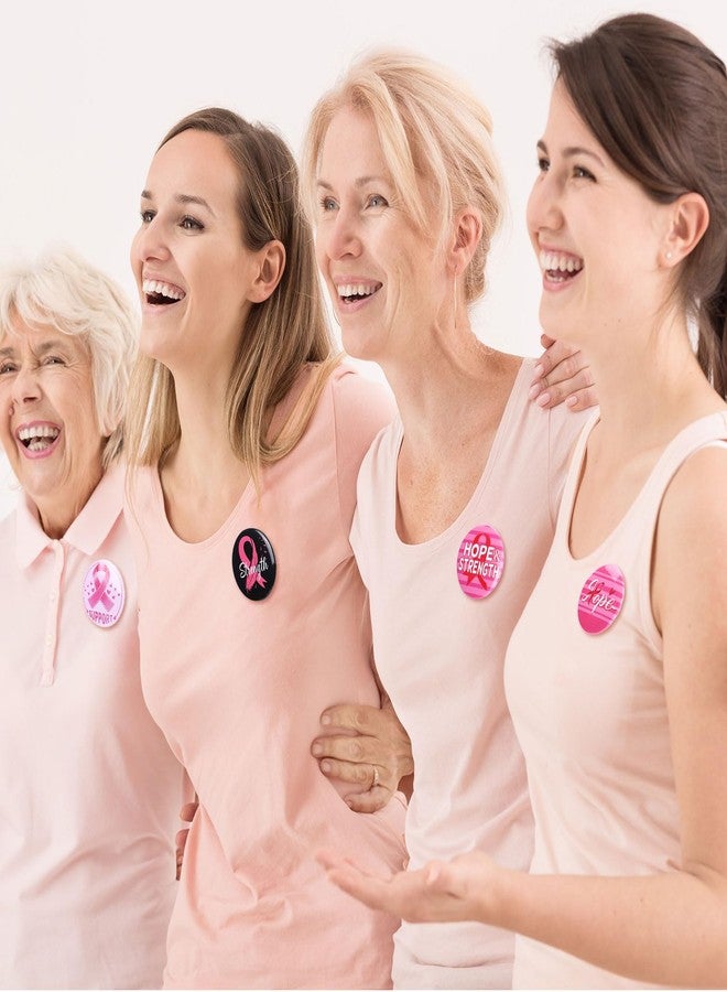 Hotop 60 Pcs Breast Cancer Awareness Pins Pink Ribbon Buttons Bulk Round Breast Cancer Buttons Accessories for Charity Recognition Public Event Fundraiser Survivor Campaign Items Supplies - Image 5