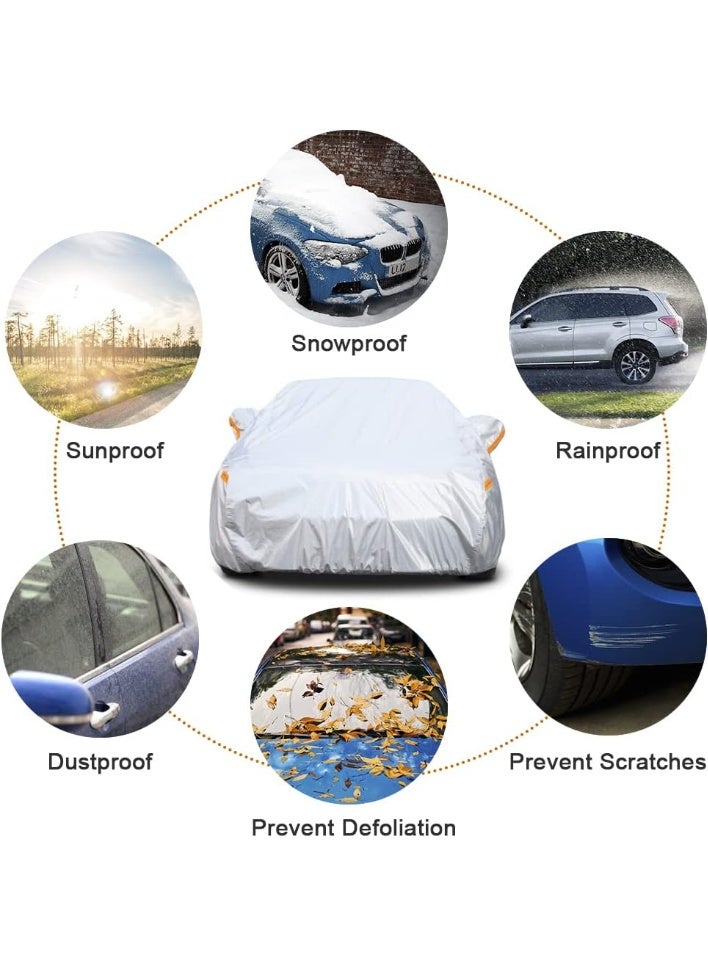 6 Layers SUV Car Cover Custom Fit for Jeep Grand Cherokee(2010-2023) Waterproof All Weather for Automobiles, Outdoor Full Cover Rain Sun UV Protection.Silver - Image 3