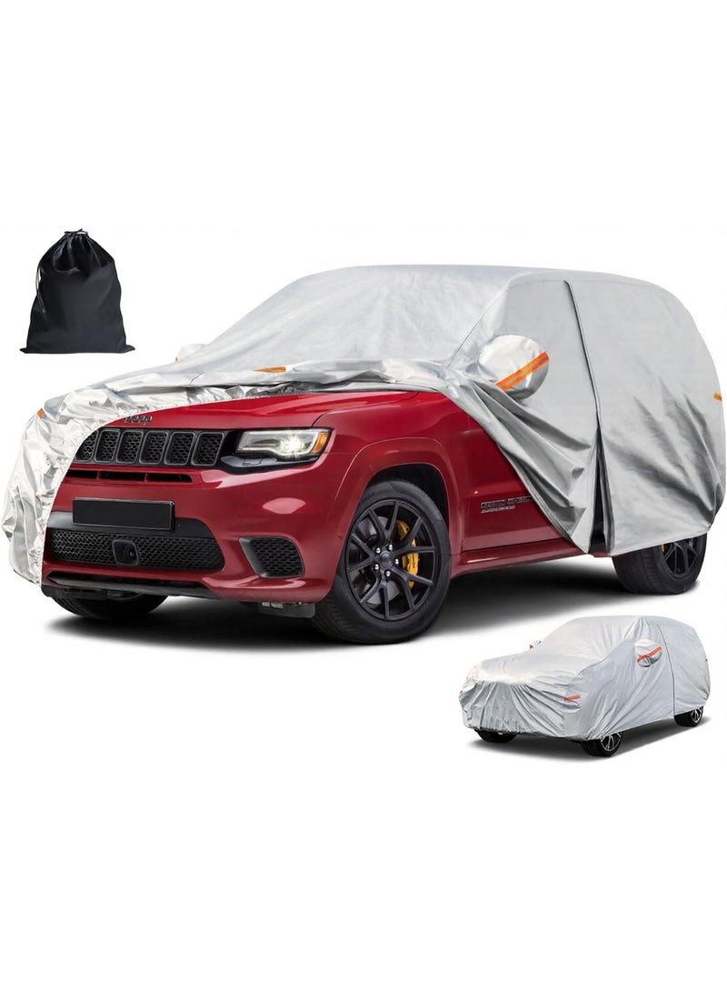 6 Layers SUV Car Cover Custom Fit for Jeep Grand Cherokee(2010-2023) Waterproof All Weather for Automobiles, Outdoor Full Cover Rain Sun UV Protection.Silver - Image 1