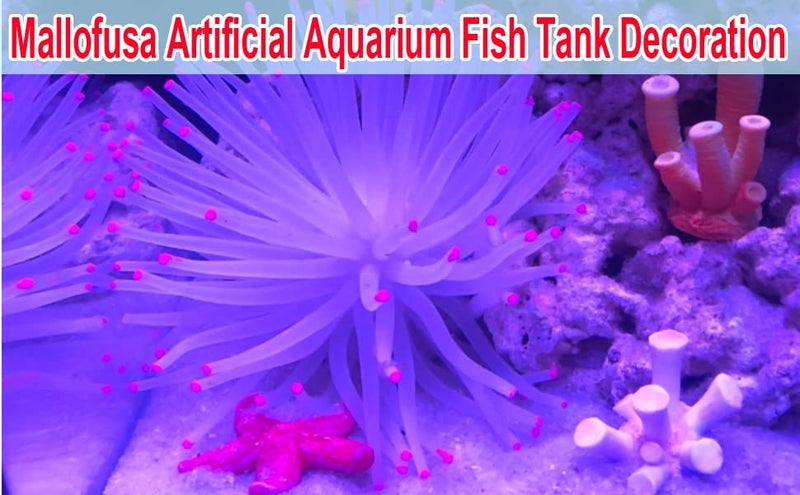 Mallofusa Artificial Aquarium Fish Tank Decoration Silicone Sea Anemone Artificial Fish Tank Ornament Decoration (White) - Image 4