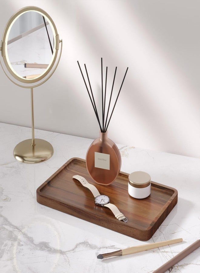 VERTORGAN 2 Pack Acacia Wood Serving Tray,9.8x5.9 Inch Decorative Trays Platter for Coffee Table,Living Room,Bar,Party,Mini Charcuterie Boards Cheese Board,Home Decor - Image 2