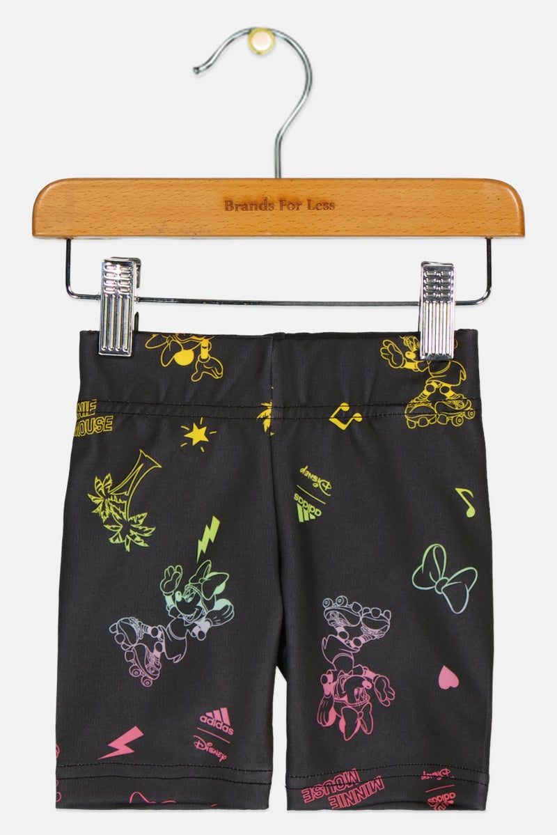 Adidas X Disney Toddlers Girl Allover Print Training Shorts, Black - Image 1