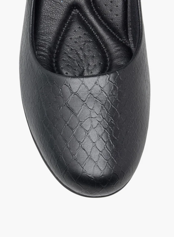 بيكاديلي Women's Textured Slip-On Pumps with Block Heels
