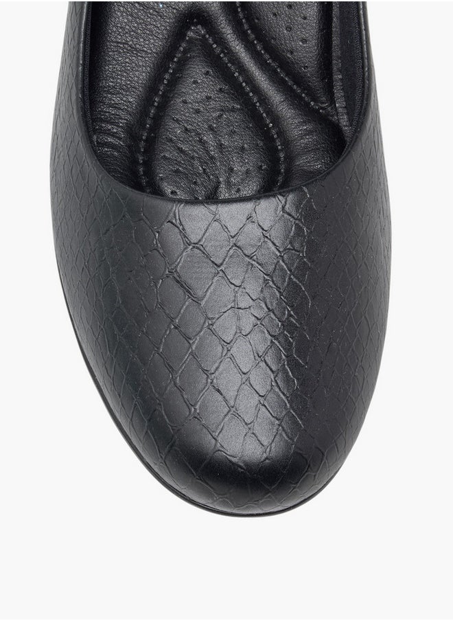 Women's Textured Slip-On Pumps with Block Heels