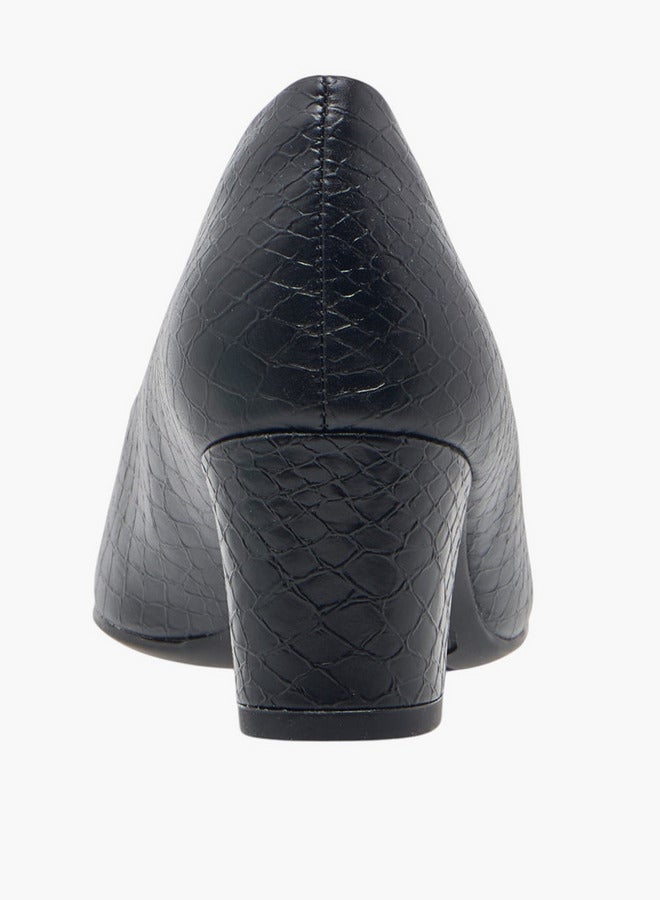 Piccadilly Women's Textured Slip-On Pumps with Block Heels - Image 5