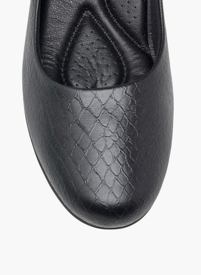 Piccadilly Women's Textured Slip-On Pumps with Block Heels - Image 4