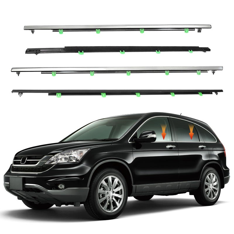 GZYF 4PCS Door Outside Weatherstrip Trim,Window Weather Stripping,Car Window Seal Belt for Honda CR-V 2007 2008 2009 2010 2011, Replaces# 72450-T0G-A01 72410-T0G-A01 72950-T0G-A01 72910-T0G-A01 - Image 1
