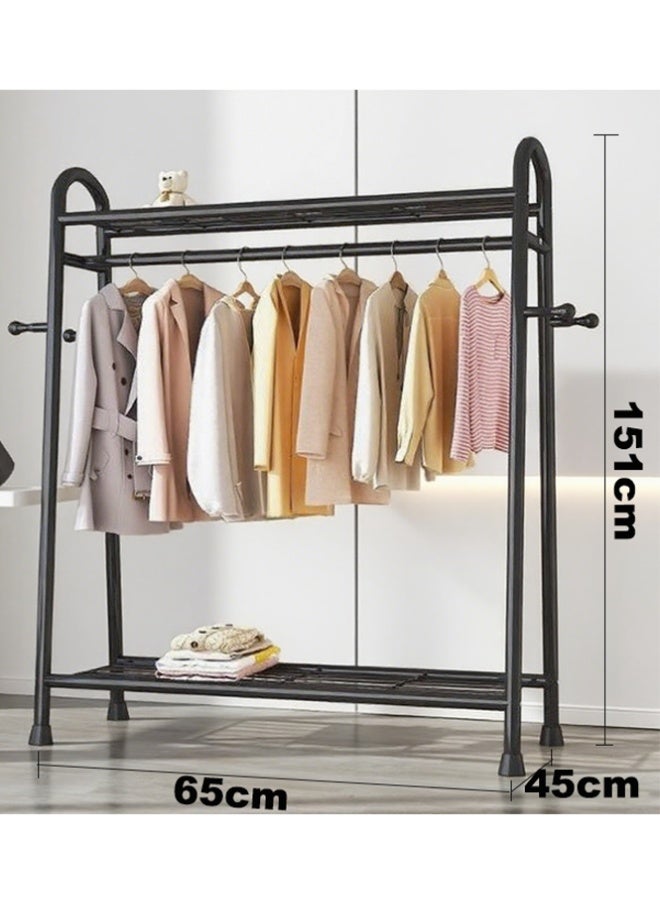 بلومنغ تايم متعددة الوظائف معطف الرف / الملابس الرف ، واحد شنقا قضيب + الوجهين حقيبة السنانير ، رفوف التخزين ، واحد قضيب شرفة الغسيل تجفيف الرف (يتطلب التجمع) - Image 4