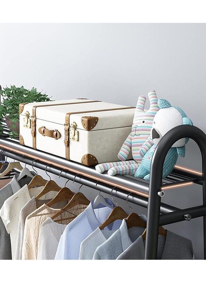 بلومنغ تايم متعددة الوظائف معطف الرف / الملابس الرف ، واحد شنقا قضيب + الوجهين حقيبة السنانير ، رفوف التخزين ، واحد قضيب شرفة الغسيل تجفيف الرف (يتطلب التجمع) - Image 5