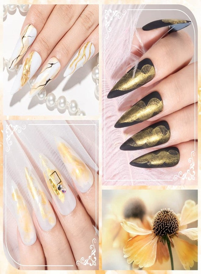 SUPWEE Gold Marble Watercolor Ink Nail Painting Nail Art Blooming Nail Polish Flower Nail Art Design - Image 5