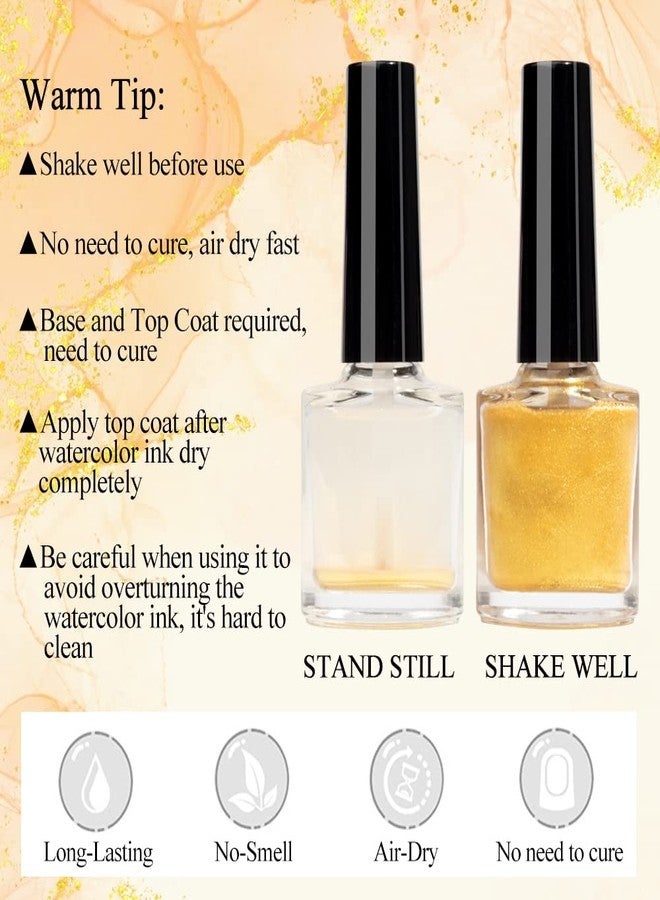 SUPWEE Gold Marble Watercolor Ink Nail Painting Nail Art Blooming Nail Polish Flower Nail Art Design - Image 2