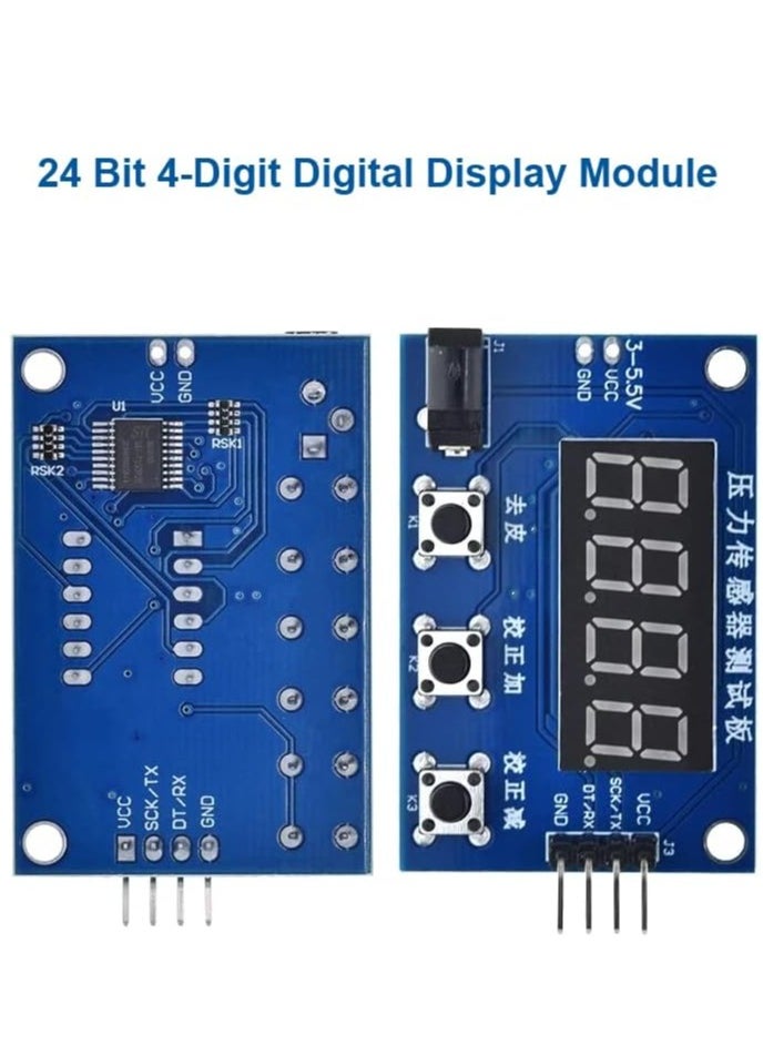 4Pcs 50kg Human Scale Load Cell Weight Sensors + HX711 AD Module + weighing display module Body Load Cell Weighing Pressure Sensors Measurement Tools Kit