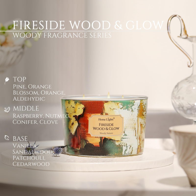 Home Lights Homelights 4-Wick Candles For Home Scented - 18Oz Soy Wax Blend Candle Long-Lasting Fragrance  Industrial Chic Home Decor And Housewarming Gifts  Fireside Wood & Glow - Image 3