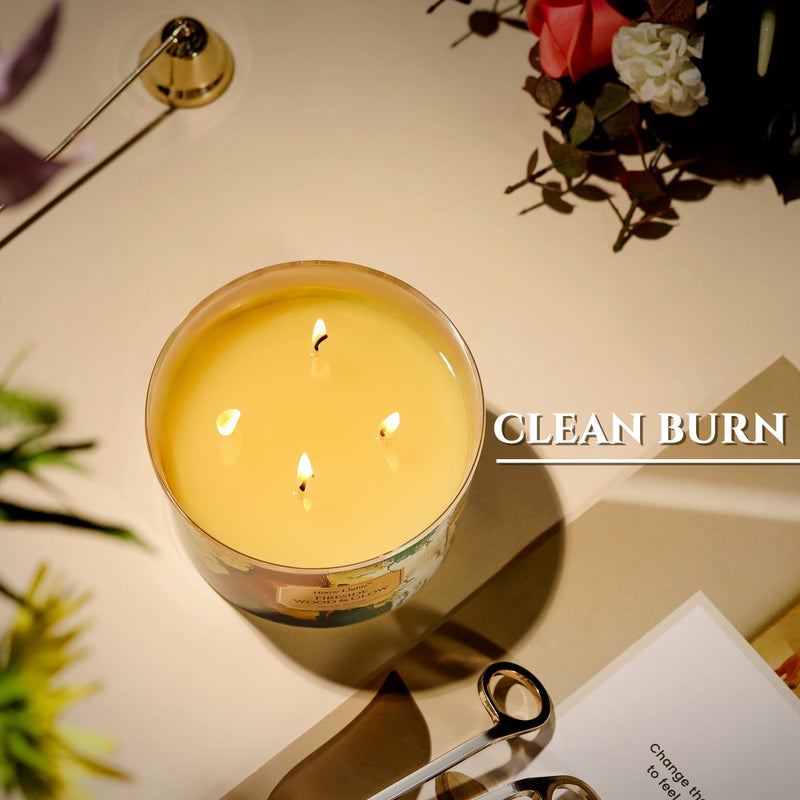 Home Lights Homelights 4-Wick Candles For Home Scented - 18Oz Soy Wax Blend Candle Long-Lasting Fragrance  Industrial Chic Home Decor And Housewarming Gifts  Fireside Wood & Glow - Image 4