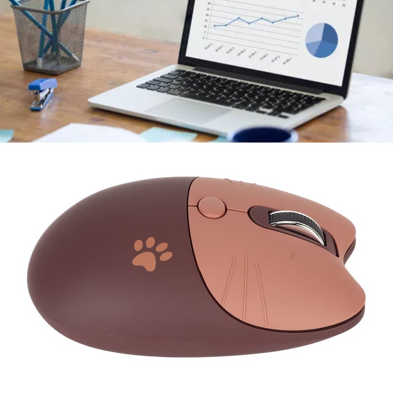 Cute Cat Wireless Mouse 2 4G USB Silent Portable 3 DPI For Laptops Coffee Color - Image 5