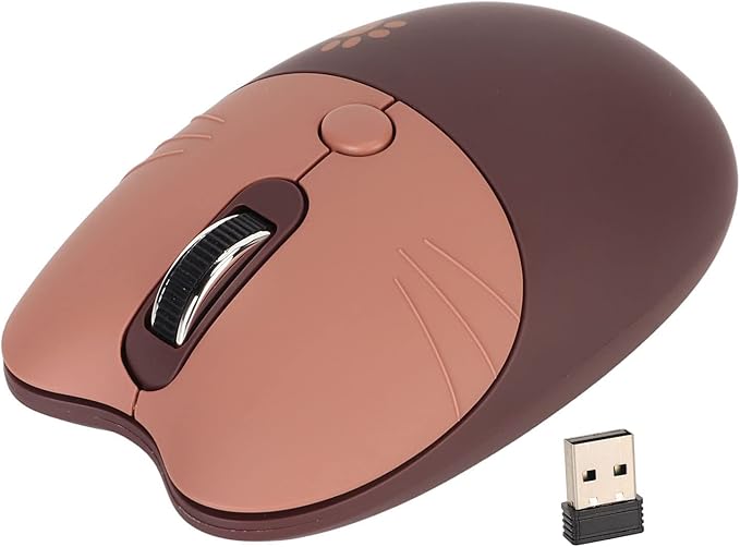 Cute Cat Wireless Mouse 2 4G USB Silent Portable 3 DPI For Laptops Coffee Color - Image 1