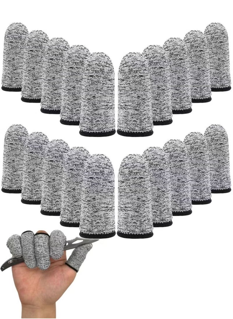 GMORO 20 Pieces Cut Resistant Finger Cots Finger Sleeve Protectors Reusable Finger Covers Finger Protection Cots for Kitchen Work Sculpture Supplies  - Image 1