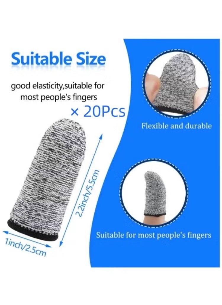 GMORO 20 Pieces Cut Resistant Finger Cots Finger Sleeve Protectors Reusable Finger Covers Finger Protection Cots for Kitchen Work Sculpture Supplies  - Image 2