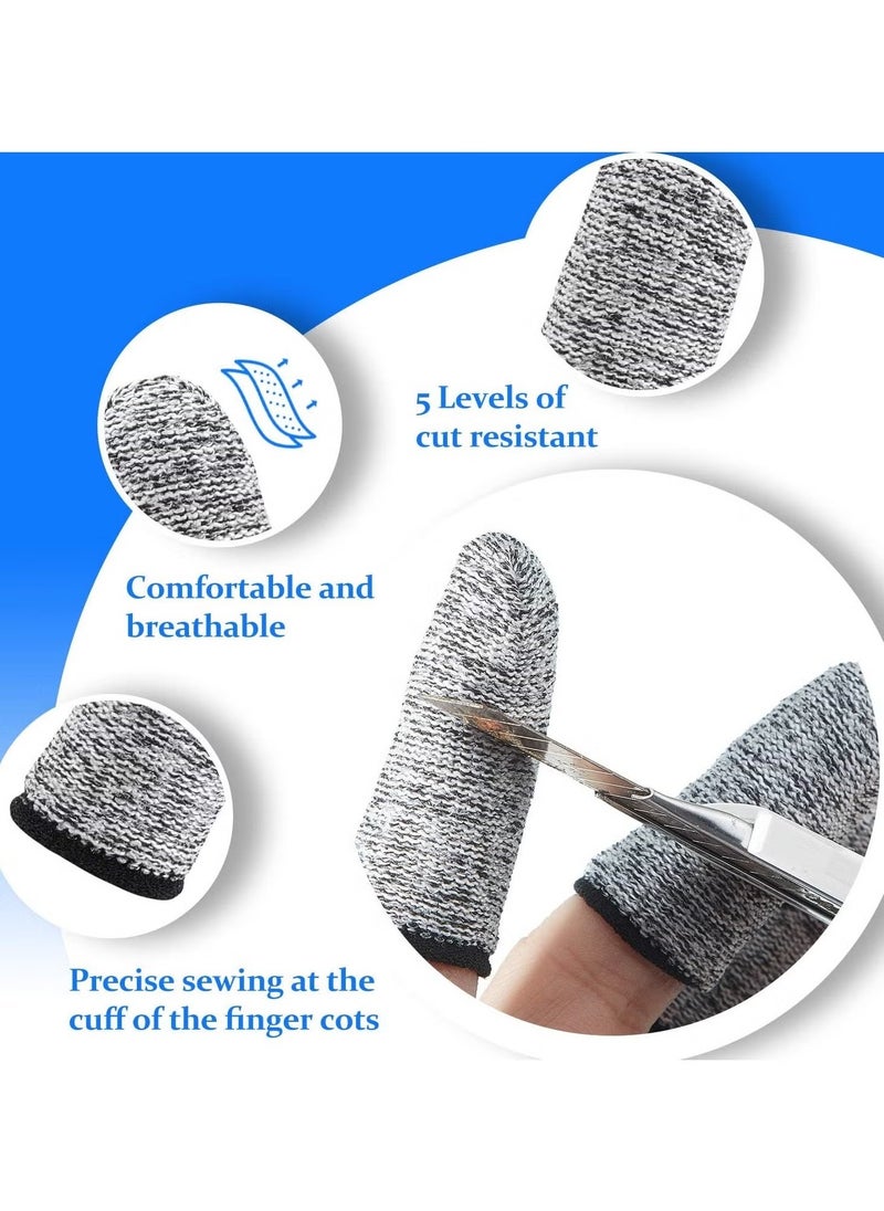 GMORO 20 Pieces Cut Resistant Finger Cots Finger Sleeve Protectors Reusable Finger Covers Finger Protection Cots for Kitchen Work Sculpture Supplies  - Image 3