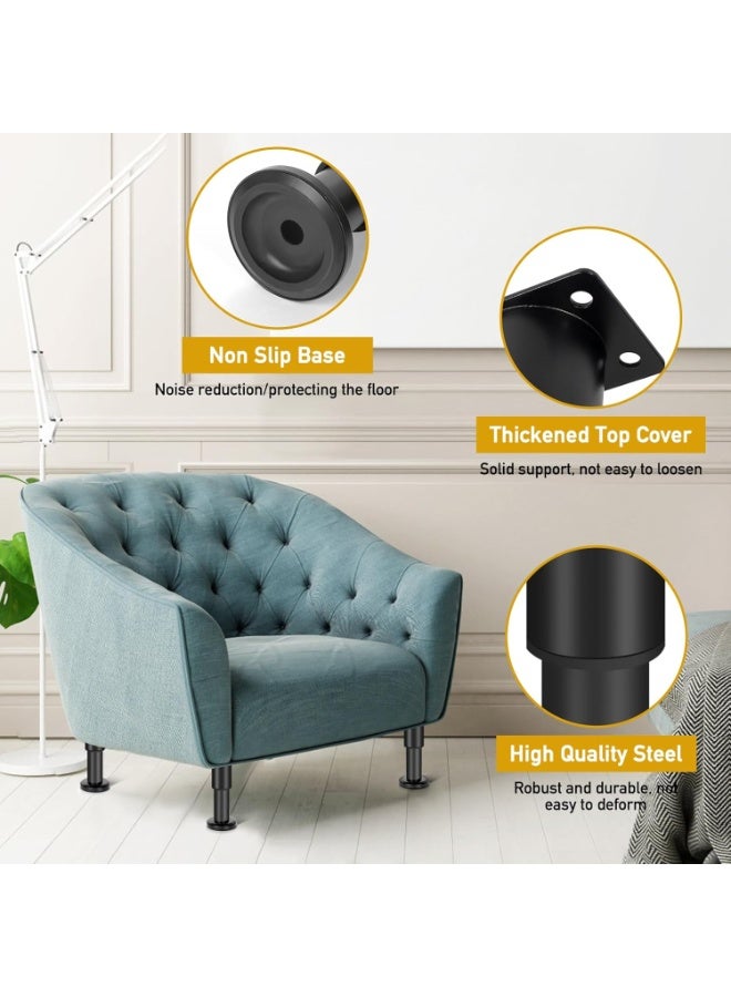 موثوقية التنبؤ 2 قطعة ساق دعم مركزي بارتفاع قابل للتعديل لإطار السرير، ساق دعم الشريحة المركزية للسرير (أسود، قابل للتعديل) - Image 5