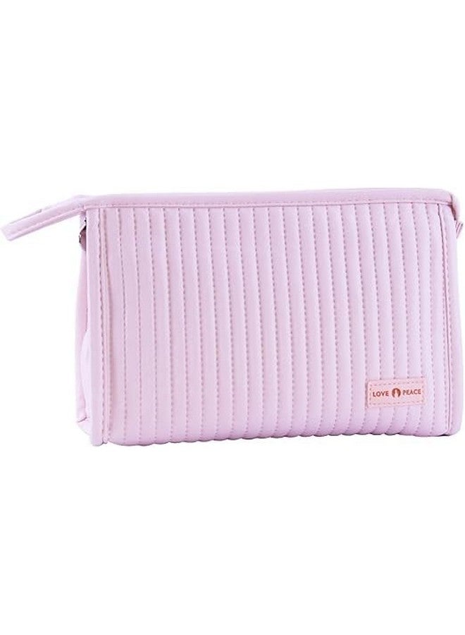 SHOPECOM Toast Cosmetic Bag Travel Makeup Bag Cosmetic Bag with Handle, Zippered Makeup Handbag with Mesh Pockets, Gifts for Women and Girls Portable Zip Pouch Aesthetic Bag (1 pcs) - Image 3