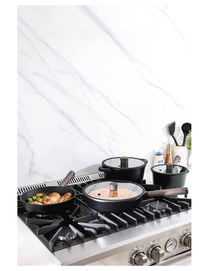 SENSARTE 13 Piece Nonstick Cookware Set Kitchen Cooking Set, Pots and Pans Set, Dishwasher & Oven Safe, Induction Compatible, Free of Intentionally Added PFOA/PFOS, Black - Image 2