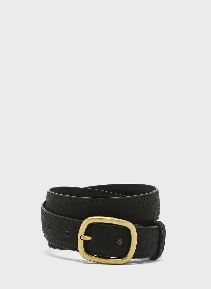 ELLA Leather Oblong Buckle Belt