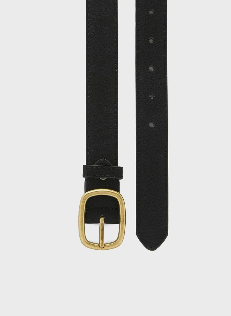 ELLA Leather Oblong Buckle Belt