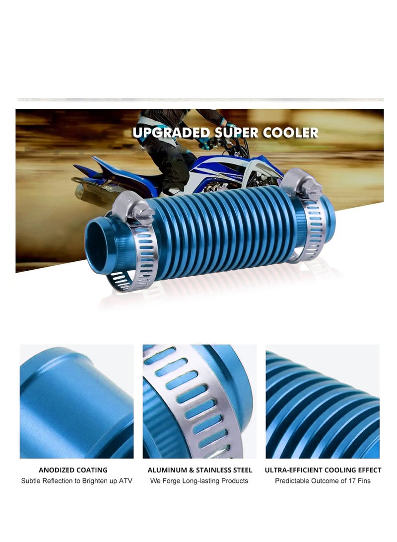 General Blue Billet In Line Super Cooler for Yamaha Raptor Rhino Grizzly 660 700, 1 Piece  - Image 3