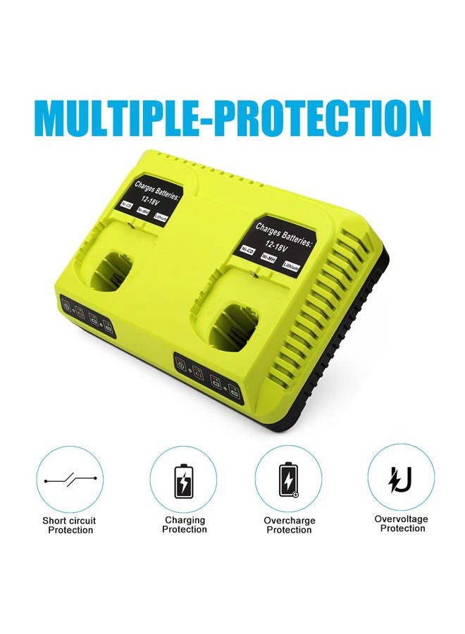 Energup Replacement 2Port P117 Dual Chemistry 18V Battery Charger for Ryobi 18V Battery ONE+ P117 P118 for Ryobi 18V Max Lithium NiCd Battery P100 P102 P103 P105 P107 P108 Ryobi Battery Charger - Image 5