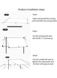 RATSAW Camping outdoor Canopy Tent Sun Protection Tarp for Camping Picnic Garden Traveling 300 x 300cm  - Image 3