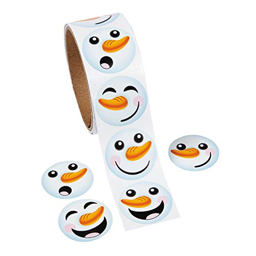 Fun Express Snowman Roll Stickers for Winter Stationery 100 Pieces - Image 1