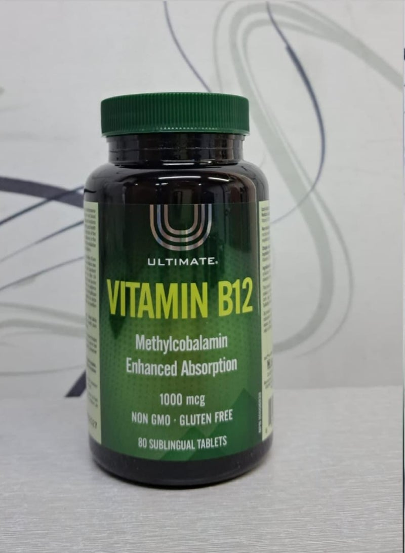 Vitamin B12 Methylcobalamin Enhanced Absorption 1000mcg 80 Tablets