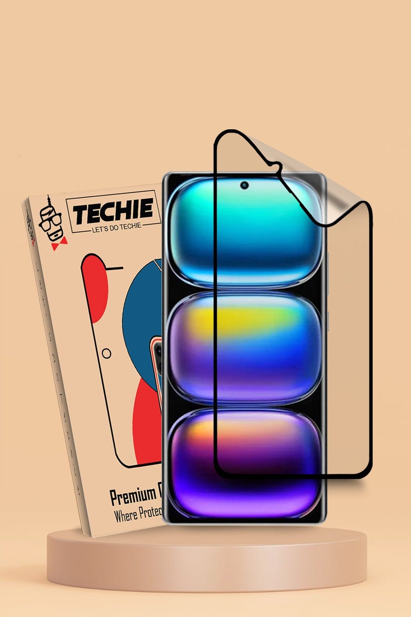 Techie فيلم حماية شاشة سيراميك غير لامع 9D لهاتف Infinix Hot 50 5G – شعور سلس مضاد للبصمات خالي من الفقاعات - Image 1
