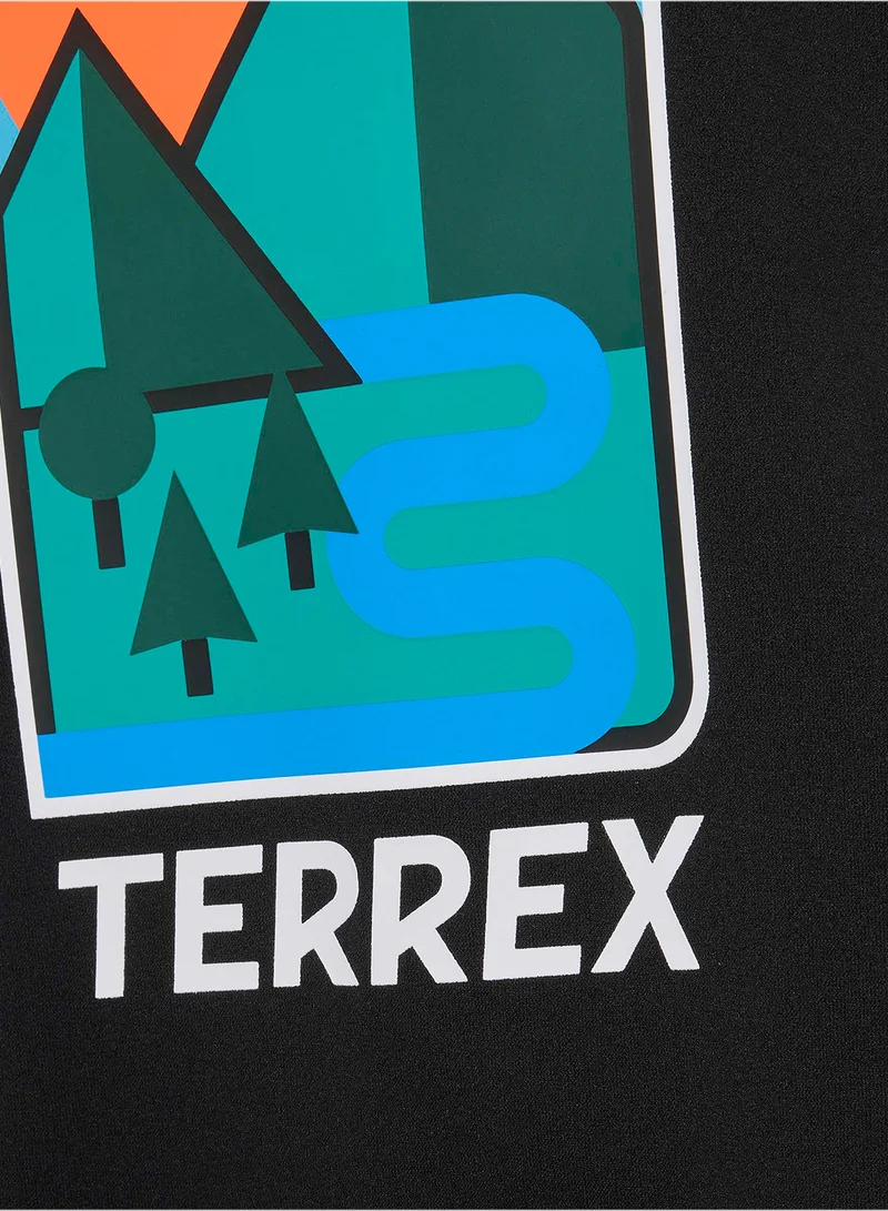 Adidas BLACK Youth Terrex Xploric Graphic Tech T-Shirt  | Best Price UAE