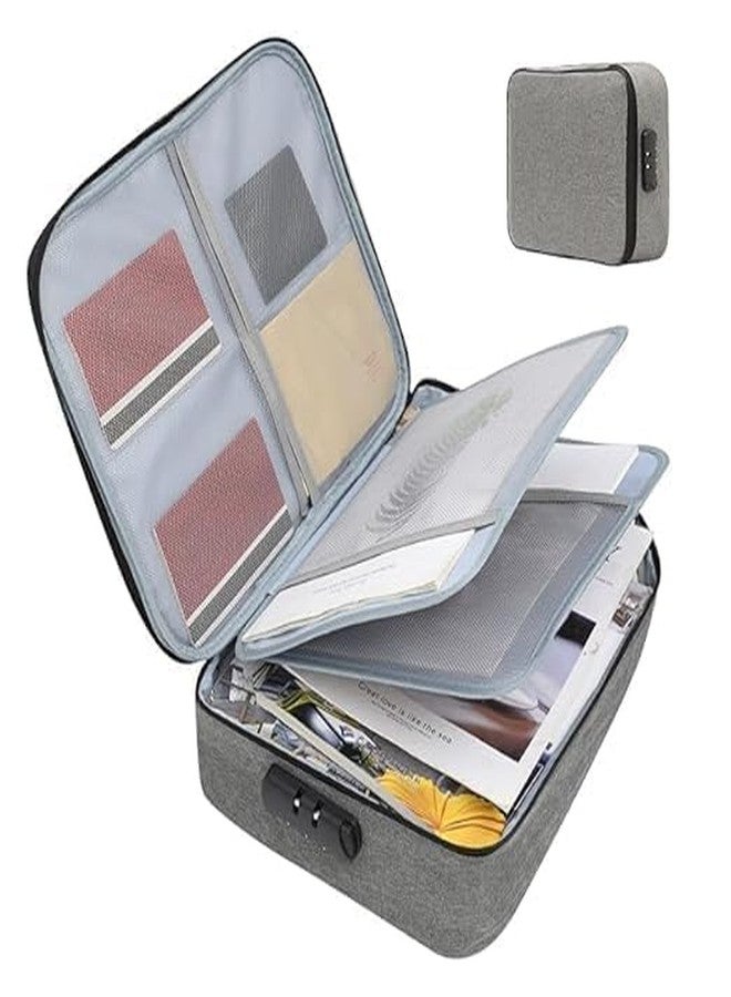 ORBITORA Document Organizer Bag Multilayer Travel File Organiser Document Storage Bag with Lock Waterproof File Folders Bag for Certificates & Document Safe Pouch Bag for Home Office Travel - Image 1