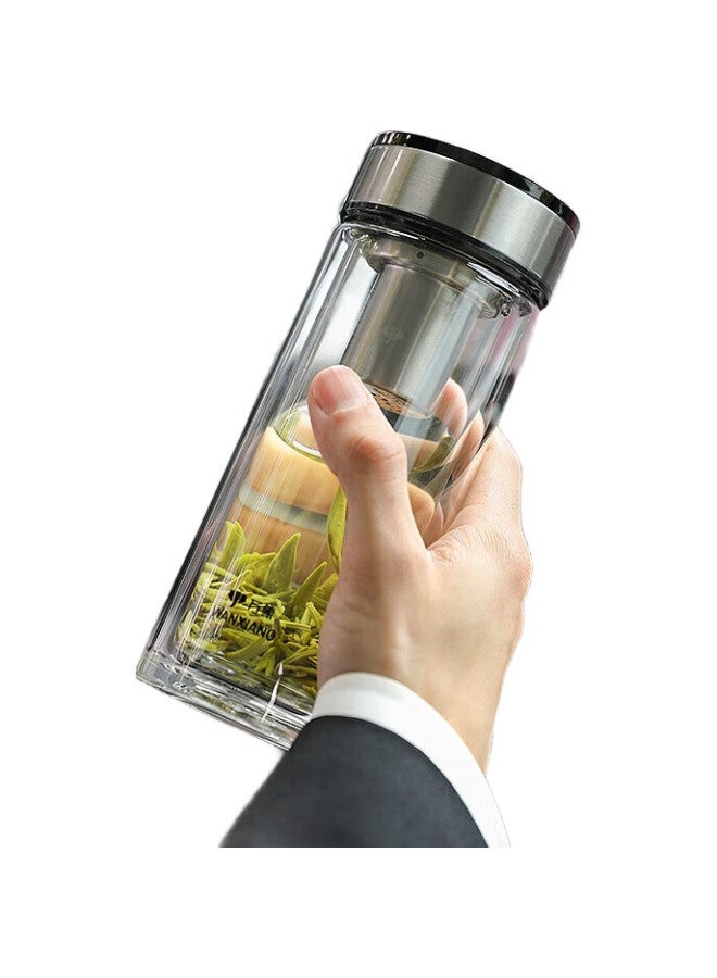 Wanxiang Double-Layer Glass Cup V48Rl Business Gift Box Set Tea Cup Titanium Black With Filter Mesh Water Cup Car Portable Office Cup - Image 3