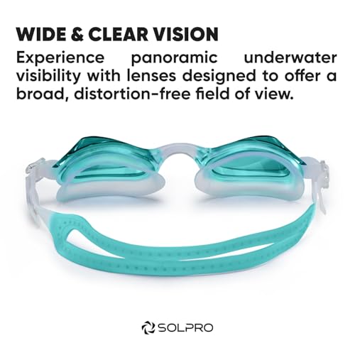 Solpro Clear Wave Unisex Adult Swimming Goggles for Women,Men,Boys,Girls,Teenagers,Athletes,Swimmers For Training,Competition in Swimming Pool,Beach,Water Sport, Park & Activties (Green) - Image 5