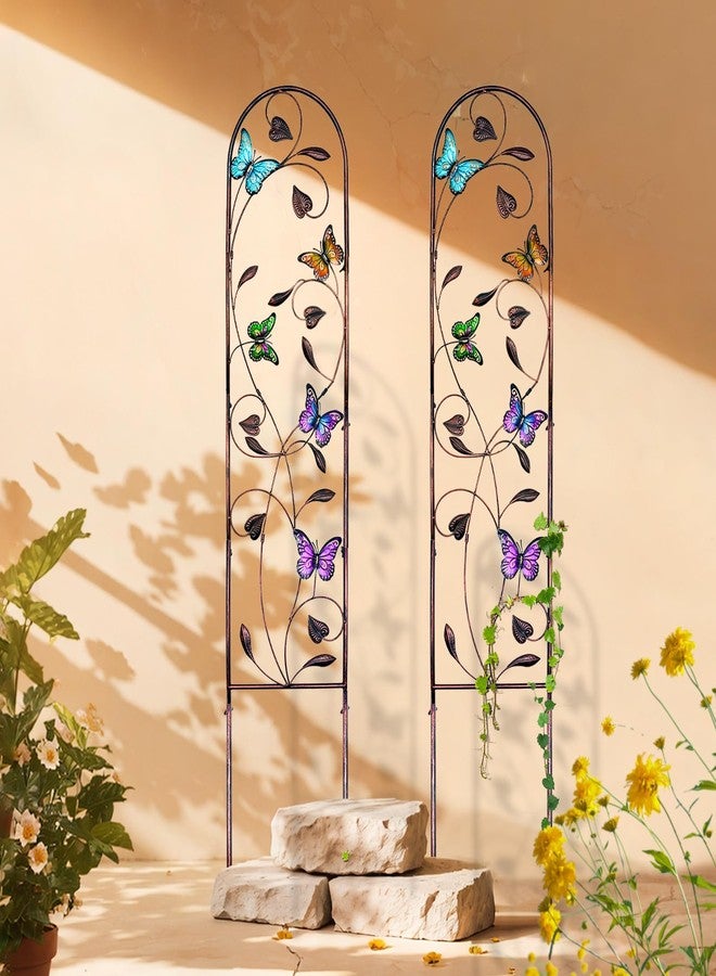 aboxoo Set of 2 Packs Butterfly Metal Garden Trellis for Climbing Plants,Outdoor Decorative Flowers Arch Fence Trellis for Outdoor Patio,Garden,Lawn,Yard,Backyard,Wall Brackets,60'' H x 11'' W - Image 5