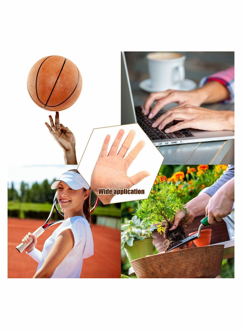 20 Silicone Gel Finger Protectors for Cracked Fingers, Comfortable Finger Sleeves for Trigger Finger Support in Apricot Color - Image 3