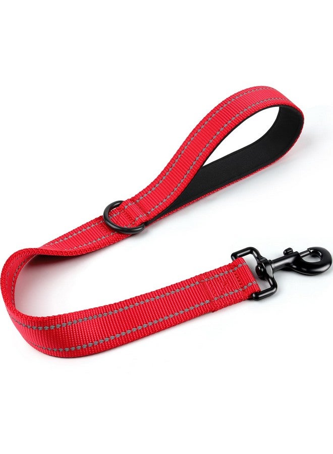 Joytale Joytale Strong Short Dog Leash 2FT, 1.2 Inch Wide, Heavy Duty, Padded Handle for Traffic Control, Reflective Leash for Medium and Large Dogs Walking Training, Red  - Image 1