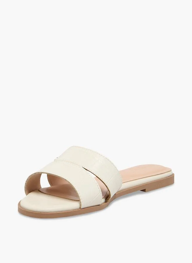 Celeste IVORY Women Textured Slip-On Sandals for Women | Best Price UAE