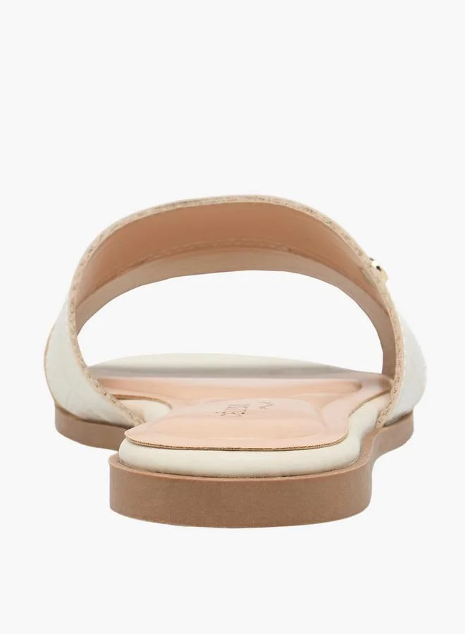 Celeste IVORY Women Textured Slip-On Sandals for Women | Best Price UAE