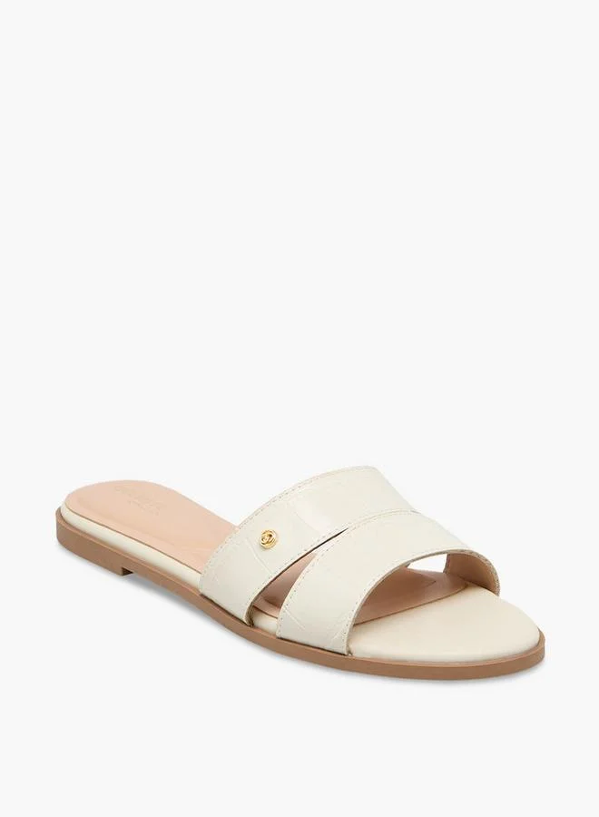 Celeste IVORY Women Textured Slip-On Sandals for Women | Best Price UAE