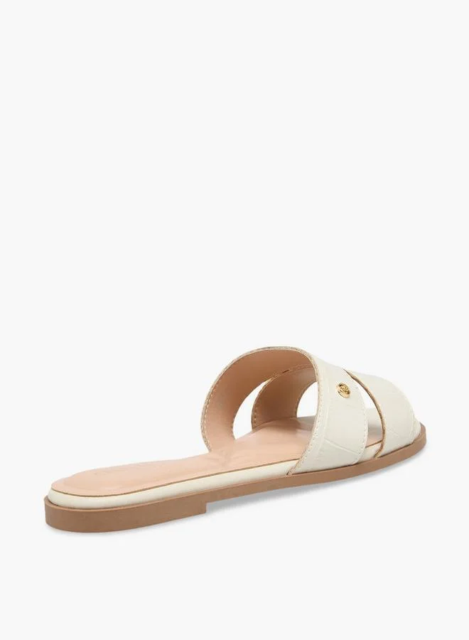 Celeste IVORY Women Textured Slip-On Sandals for Women | Best Price UAE